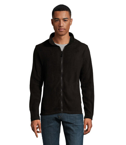 NORMAN HERREN FL JACKE 220g - Schwarz bedrucken, Art.-Nr. S02093-BK-XXL
