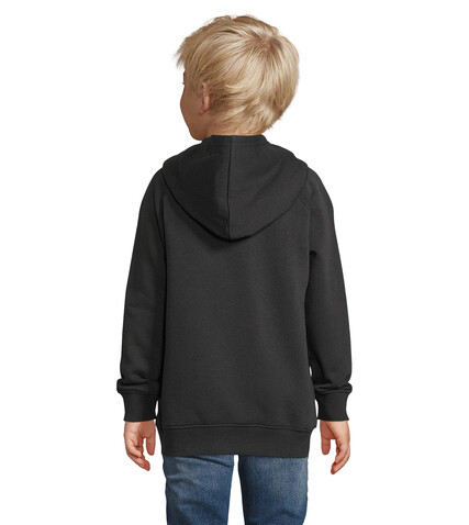 STELLAR KINDER KAPUZENPULLI - Schwarz bedrucken, Art.-Nr. S03576-BK-XL