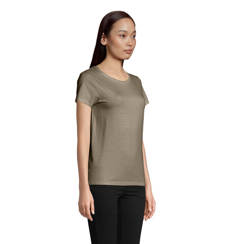 PIONEER WOMEN T-Shirt 175g - Khaki bedrucken, Art.-Nr. S03579-KH-L