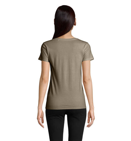 PIONEER WOMEN T-Shirt 175g - Khaki bedrucken, Art.-Nr. S03579-KH-L