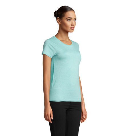 CRUSADER WOMEN T-Shirt 150g - Heather Light Green bedrucken, Art.-Nr. S03581-EJ-L
