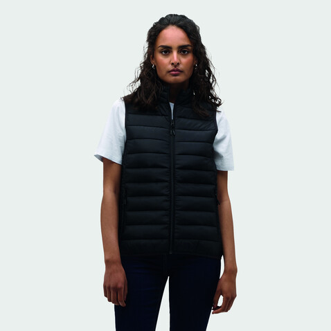 STREAM WOMEN Bodywarmer - Schwarz bedrucken, Art.-Nr. S04021-BK-M STREAM WOMEN Bodywarmer - Schwarz bedrucken, Art.-Nr. S04021-BK-M