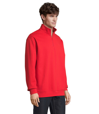 CONRAD Sweater Zip Kragen - Bright Red bedrucken, Art.-Nr. S04234-BT-L