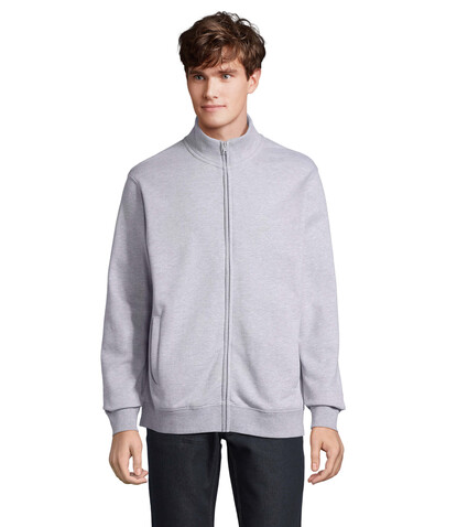 COOPER SWEATSHIRT FULL ZIP - Grau-Melange 2 bedrucken, Art.-Nr. S04240-GY-L