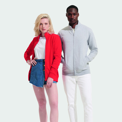 COOPER SWEATSHIRT FULL ZIP - Grau-Melange 2 bedrucken, Art.-Nr. S04240-GY-L