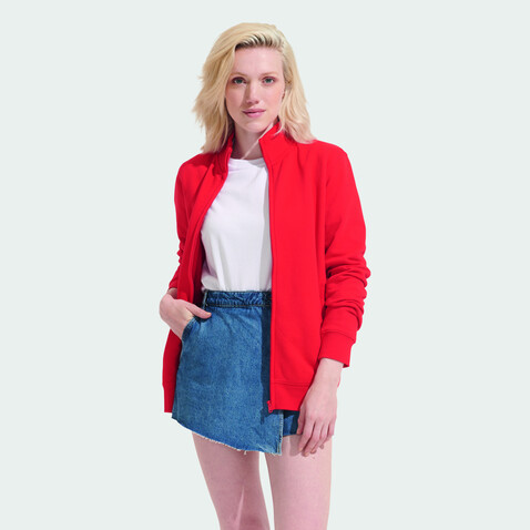 COOPER SWEATSHIRT FULL ZIP - Bright Red bedrucken, Art.-Nr. S04240-BT-3XL COOPER SWEATSHIRT FULL ZIP - Bright Red bedrucken, Art.-Nr. S04240-BT-3XL