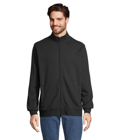 COOPER SWEATSHIRT FULL ZIP - Schwarz bedrucken, Art.-Nr. S04240-BK-XS