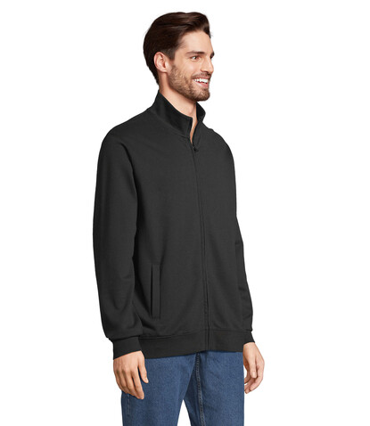 COOPER SWEATSHIRT FULL ZIP - Schwarz bedrucken, Art.-Nr. S04240-BK-XS