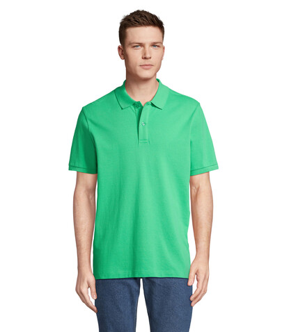 PEGASE Polo Bio 210g - Frühlingsgrün bedrucken, Art.-Nr. S04242-EO-XS