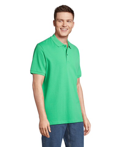 PEGASE Polo Bio 210g - Frühlingsgrün bedrucken, Art.-Nr. S04242-EO-XS
