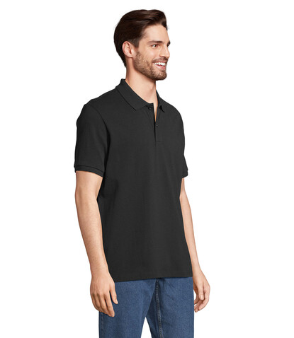 PEGASE Polo Bio 210g - Schwarz bedrucken, Art.-Nr. S04242-BK-S