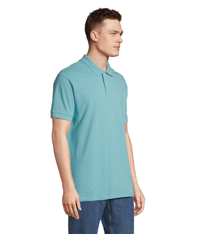 PACIFIC HERREN POLO - Pool Blue bedrucken, Art.-Nr. S04439-BP-XXL