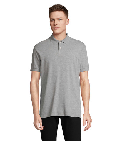 PACIFIC HERREN POLO - Grau-Melange 2 bedrucken, Art.-Nr. S04439-GY-XXL