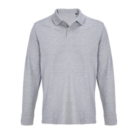 PACIFIC LSL POLO - Grau-Melange 2 bedrucken, Art.-Nr. S04441-GY-XXL
