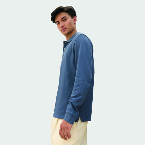 PACIFIC LSL POLO - Denim bedrucken, Art.-Nr. S04441-DM-XS