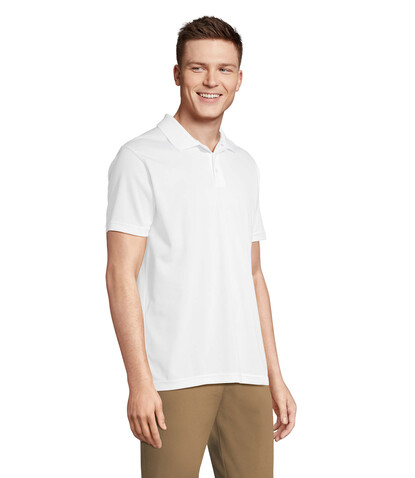 PITCHER UNISEX POLO - White bedrucken, Art.-Nr. S04442-WH-XXL