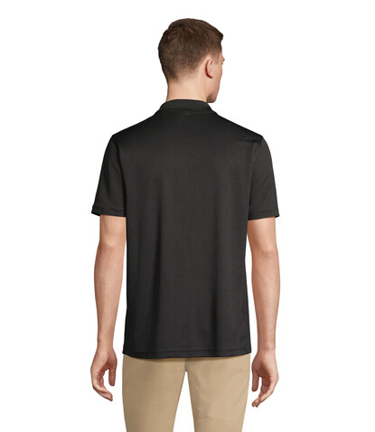 PITCHER UNISEX POLO - Schwarz bedrucken, Art.-Nr. S04442-BK-S