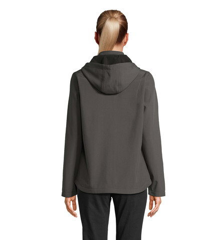 RACE DAMEN-KAPUZENJACKE - Anthrazitgrau bedrucken, Art.-Nr. S04448-CR-L