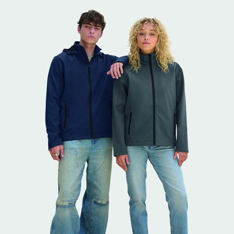 RACE DAMEN-KAPUZENJACKE - Anthrazitgrau bedrucken, Art.-Nr. S04448-CR-L