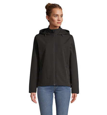 RACE DAMEN-KAPUZENJACKE - Schwarz bedrucken, Art.-Nr. S04448-BK-XL RACE DAMEN-KAPUZENJACKE - Schwarz bedrucken, Art.-Nr. S04448-BK-XL