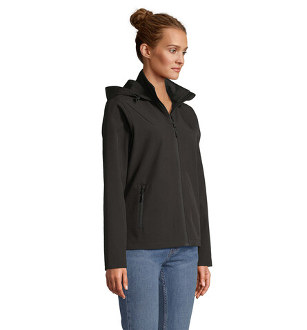 RACE DAMEN-KAPUZENJACKE - Schwarz bedrucken, Art.-Nr. S04448-BK-XL RACE DAMEN-KAPUZENJACKE - Schwarz bedrucken, Art.-Nr. S04448-BK-XL
