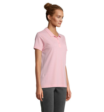 PULSE DAMEN POLO - Bonbon Rosa bedrucken, Art.-Nr. S04501-AX-XS