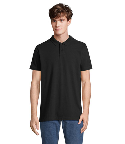 PULSE UNISEX POLO - Schwarz bedrucken, Art.-Nr. S04502-BK-XL