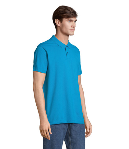 PULSE UNISEX POLO - Aqua bedrucken, Art.-Nr. S04502-AQ-XXL