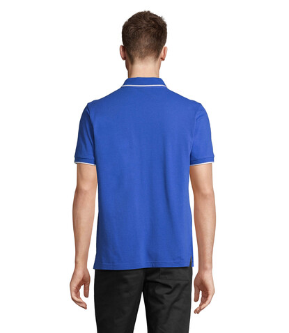 PALERMO POLO-SHIRT - Königsblau/Weiß bedrucken, Art.-Nr. S04769-RW-XXL
