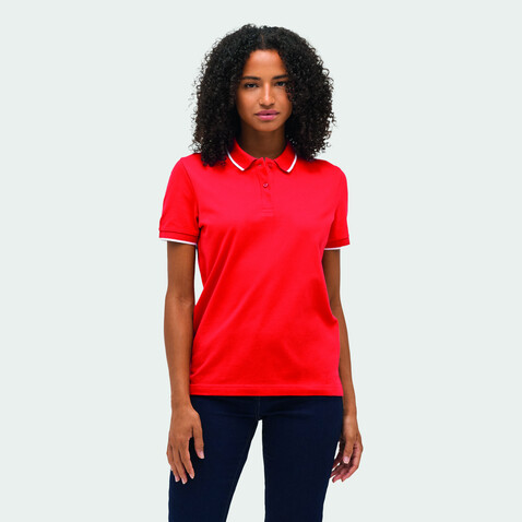 PALERMO POLO-SHIRT - Leuchtend Rot / Weiß bedrucken, Art.-Nr. S04769-KA-L PALERMO POLO-SHIRT - Leuchtend Rot / Weiß bedrucken, Art.-Nr. S04769-KA-L