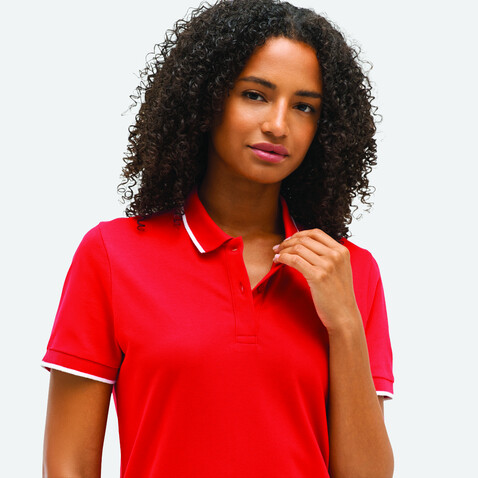 PALERMO POLO-SHIRT - Leuchtend Rot / Weiß bedrucken, Art.-Nr. S04769-KA-L PALERMO POLO-SHIRT - Leuchtend Rot / Weiß bedrucken, Art.-Nr. S04769-KA-L