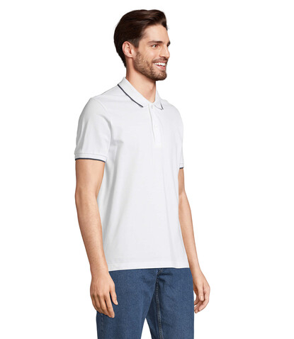 PALERMO POLO-SHIRT - White/French Navy bedrucken, Art.-Nr. S04769-FV-S PALERMO POLO-SHIRT - White/French Navy bedrucken, Art.-Nr. S04769-FV-S