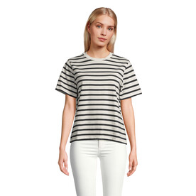 LEGEND DAMEN-T-SHIRT - Off White| Navy bedrucken, Art.-Nr. S04776-AZ-XXL