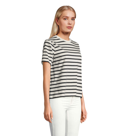 LEGEND DAMEN-T-SHIRT - Off White| Navy bedrucken, Art.-Nr. S04776-AZ-XL
