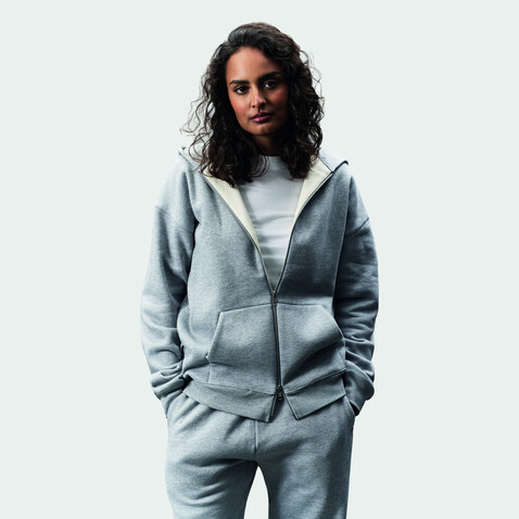 ELIOTT FULLZIP HOODIE - Grau-Melange 2 bedrucken, Art.-Nr. S04884-GY-3XL