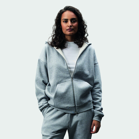 ELIOTT FULLZIP HOODIE - Grau-Melange 2 bedrucken, Art.-Nr. S04884-GY-3XL