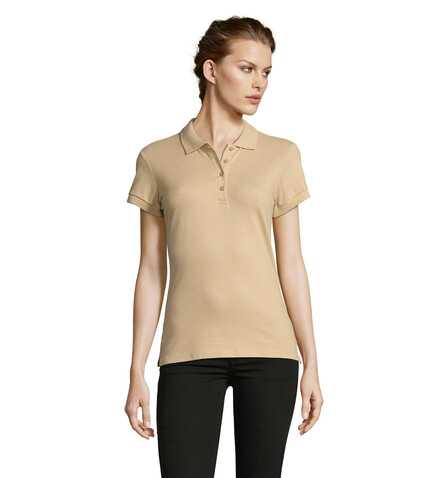 PEOPLE DAMEN POLO 210g - Sand bedrucken, Art.-Nr. S11310-SA-XXL