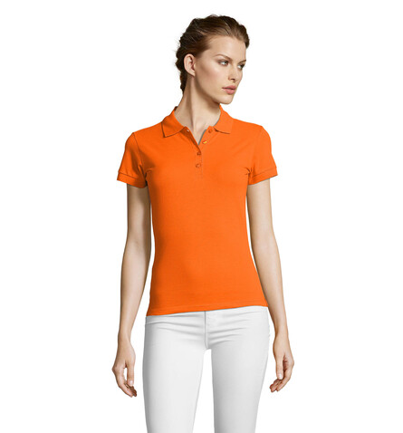 PEOPLE DAMEN POLO 210g - Orange bedrucken, Art.-Nr. S11310-OR-L