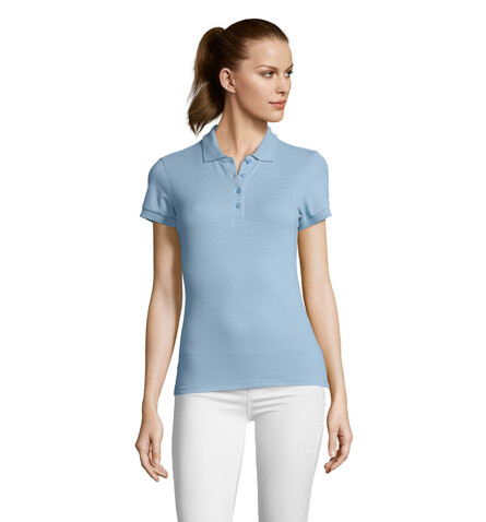 PASSION DAMEN POLO 170g - Sky Blue Pique bedrucken, Art.-Nr. S11338-SP-S PASSION DAMEN POLO 170g - Sky Blue Pique bedrucken, Art.-Nr. S11338-SP-S