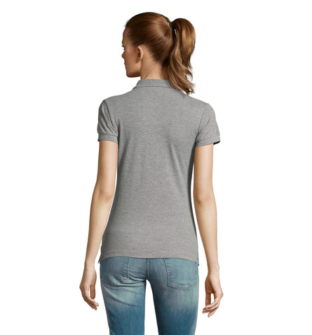 PASSION DAMEN POLO 170g - Grau-Melange 2 bedrucken, Art.-Nr. S11338-GY-XL