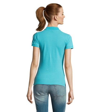 PASSION DAMEN POLO 170g - Atoll-Blau bedrucken, Art.-Nr. S11338-AL-L