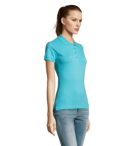 PASSION DAMEN POLO 170g - Atoll-Blau bedrucken, Art.-Nr. S11338-AL-L