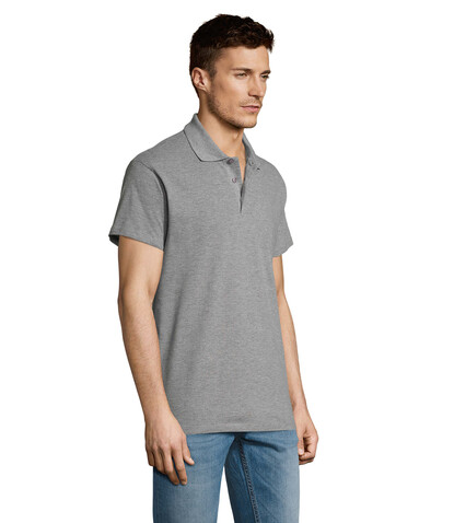 SUMMER II MEN Polo 170g - Grau-Melange 2 bedrucken, Art.-Nr. S11342-GY-XL