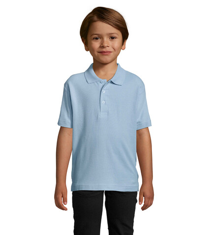 SUMMER II KIDS Polo 170g - Sky Blue Pique bedrucken, Art.-Nr. S11344-SP-L