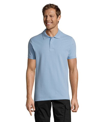 PERFECT MEN Polo 180g - Sky Blue Pique bedrucken, Art.-Nr. S11346-SP-L