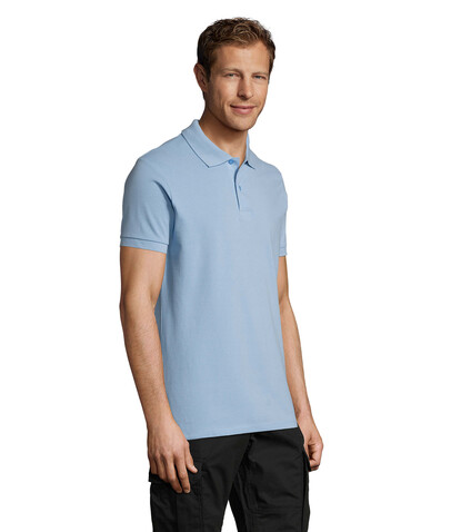 PERFECT MEN Polo 180g - Sky Blue Pique bedrucken, Art.-Nr. S11346-SP-L