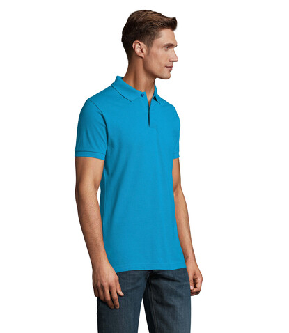 PERFECT MEN Polo 180g - Aqua bedrucken, Art.-Nr. S11346-AQ-M