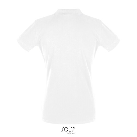 PERFECT DAMEN POLO 180g - White bedrucken, Art.-Nr. S11347-WH-S