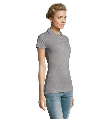 PERFECT DAMEN POLO 180g - Grau-Melange 2 bedrucken, Art.-Nr. S11347-GY-XL