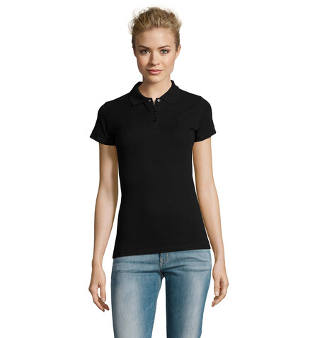 PERFECT DAMEN POLO 180g - Schwarz bedrucken, Art.-Nr. S11347-BK-XL